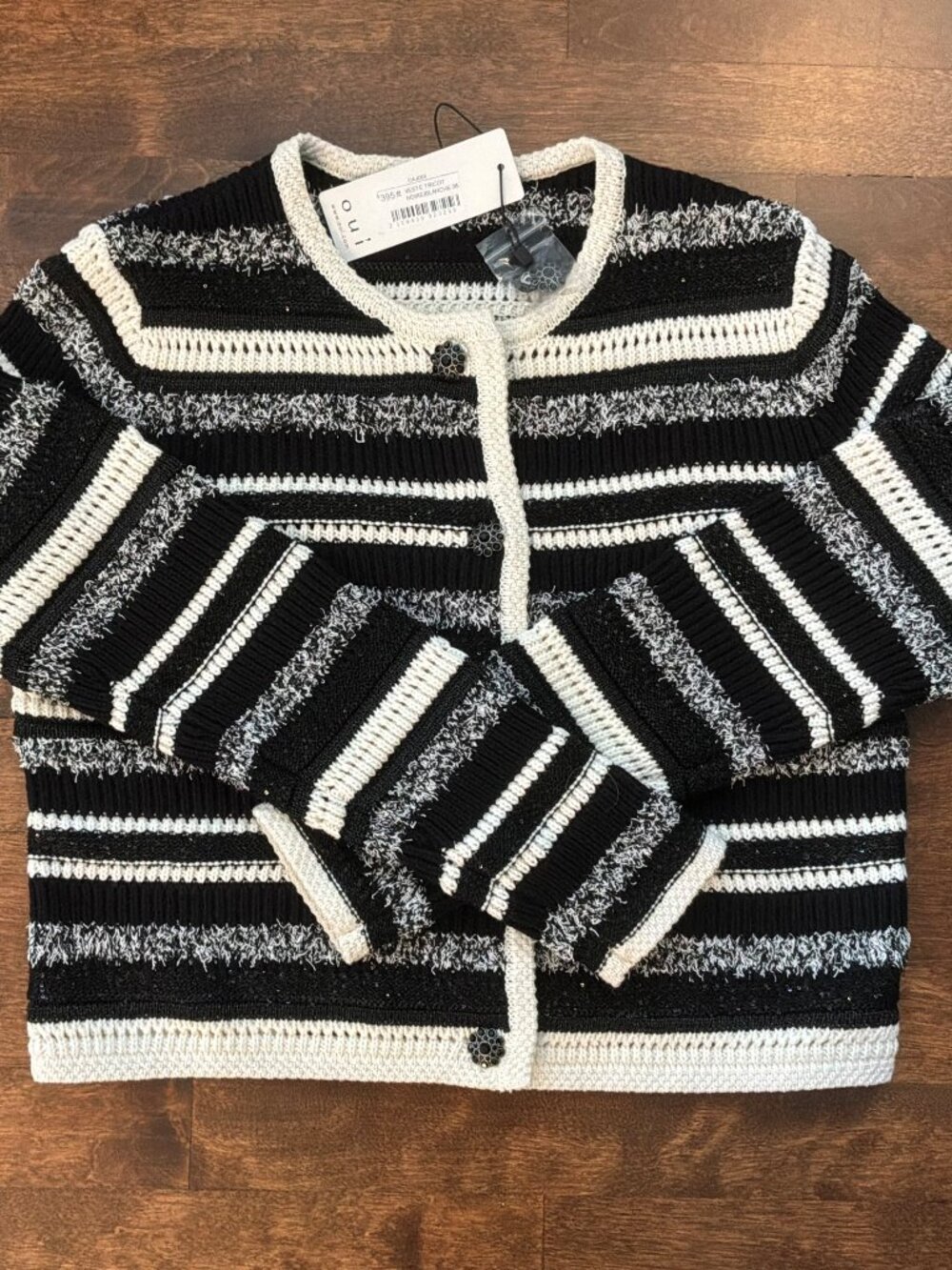 OUI Black & White Cardigan - NWT - Size 38 (USA 8)